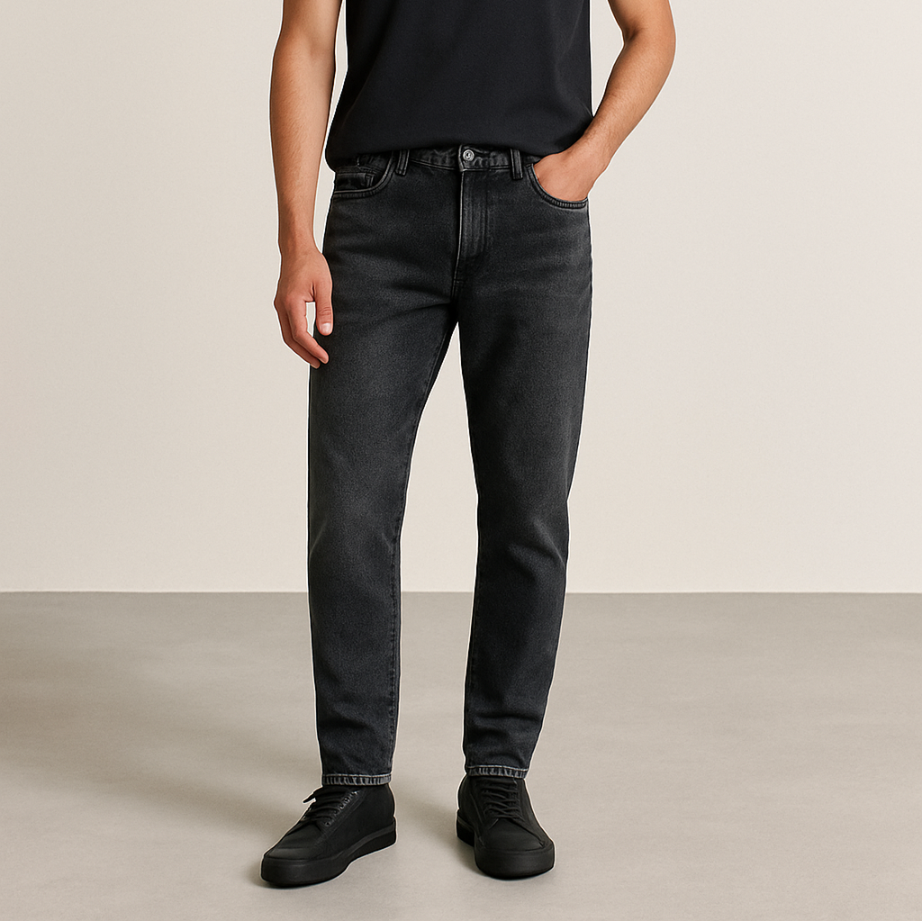 Urban Drift Tapered Fit Washed Black Jeans