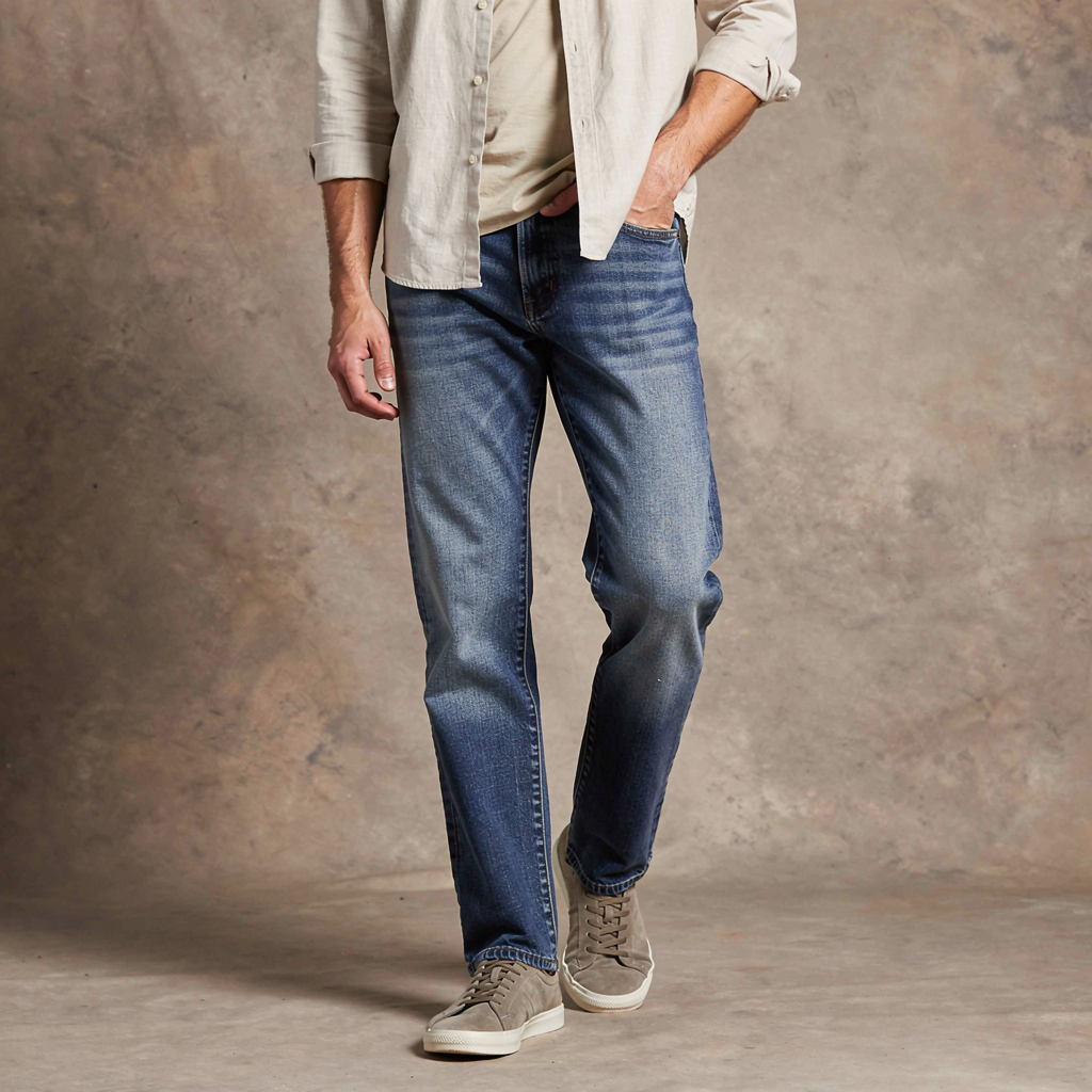 Heritage Blue Classic Straight Leg Denim Jeans