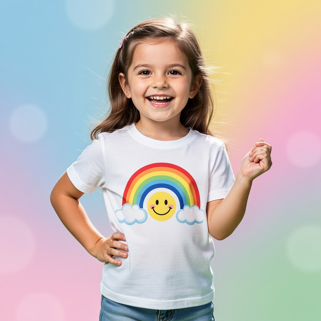 Rainbow Smile Girls T-Shirt